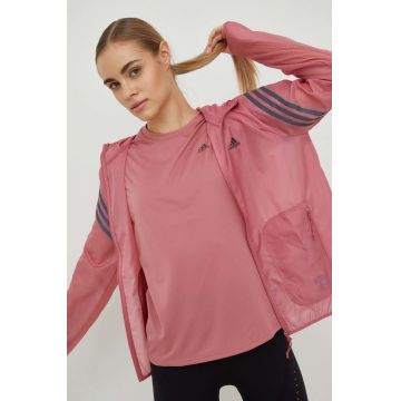 Adidas Performance windbreaker Run Icons culoarea roz, de tranzitie