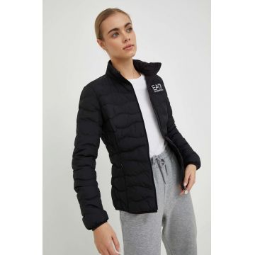 EA7 Emporio Armani geaca femei, culoarea negru, de tranzitie