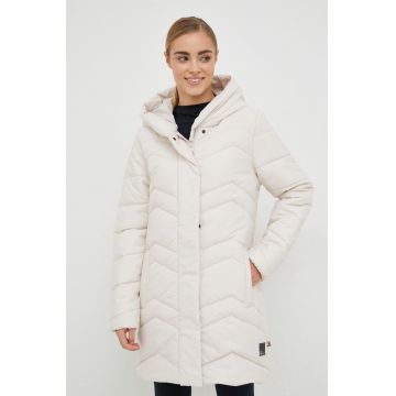 Jack Wolfskin geaca femei, culoarea bej, de iarna