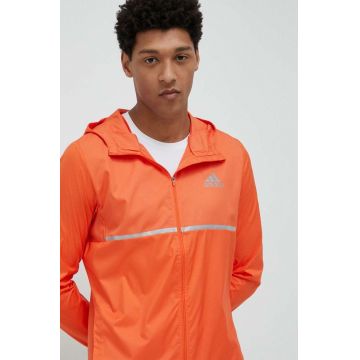 adidas Performance windbreaker Own the Run culoarea portocaliu, de tranzitie