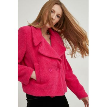 Answear Lab geaca femei, culoarea roz, de tranzitie