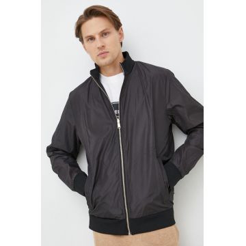 BOSS geaca bomber cu doua fete barbati, culoarea negru