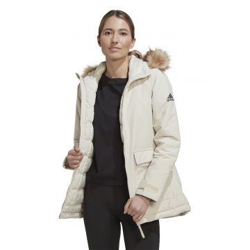 Geaca parka regular fit cu garnitura detasabila din blana sintetica