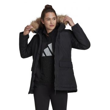 Geaca parka regular fit cu garnitura detasabila din blana sintetica