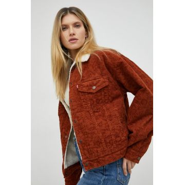 Levi's geaca din velur culoarea portocaliu, de tranzitie