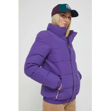 Superdry geaca femei, culoarea violet, de iarna