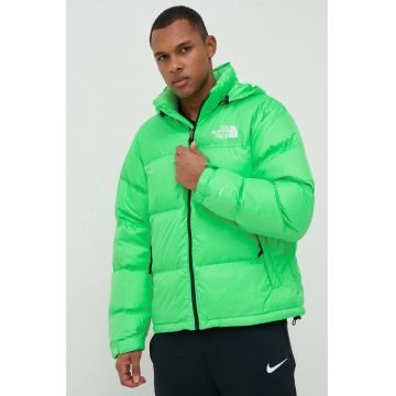 The North Face geaca de puf MEN’S 1996 RETRO NUPTSE JACKET barbati, culoarea verde, de iarna