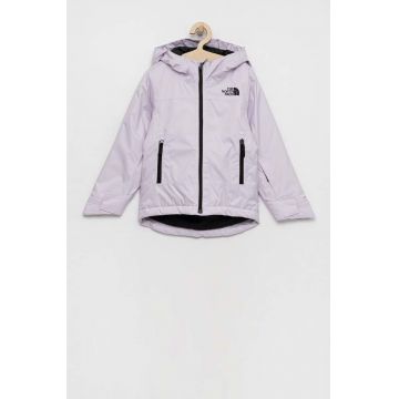 The North Face geaca de snowboard pentru copii culoarea violet