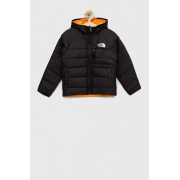 The North Face geaca reversibila pentru copii culoarea portocaliu