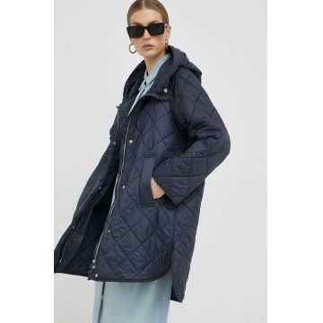 Weekend Max Mara geaca femei, culoarea albastru marin, de tranzitie, oversize
