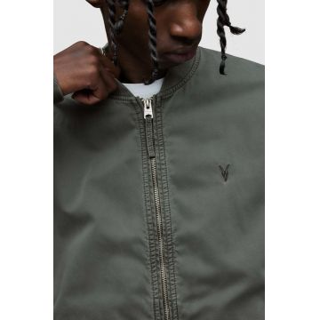 AllSaints geaca bomber barbati, culoarea gri, de tranzitie