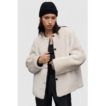 AllSaints geaca cu doua fete femei, culoarea bej, de tranzitie