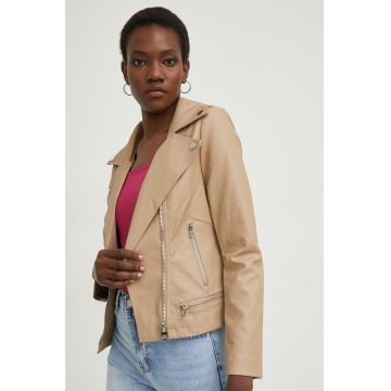 Answear Lab geaca ramones femei, culoarea bej, de tranzitie