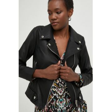 Answear Lab geaca ramones femei, culoarea negru, de tranzitie