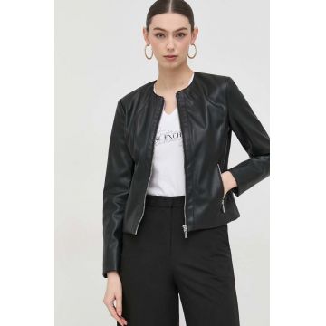 Armani Exchange geaca femei, culoarea negru, de tranzitie