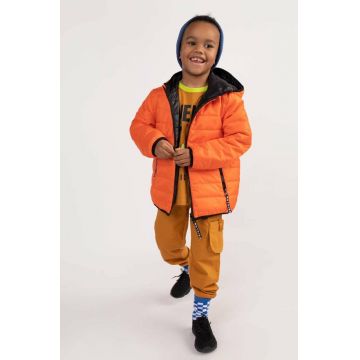 Coccodrillo geaca reversibila pentru copii culoarea portocaliu