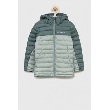 Columbia geaca copii Silver Falls Hooded Jacket culoarea verde
