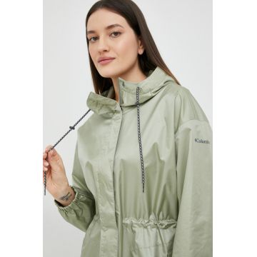 Columbia geaca de ploaie femei, culoarea verde, de tranzitie