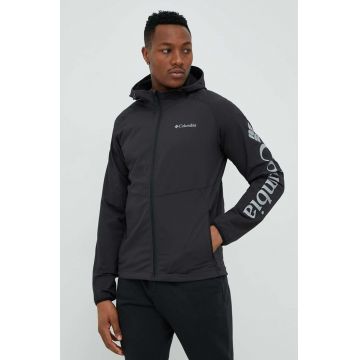 Columbia geaca de ploaie Panther Creek barbati, culoarea negru, de tranzitie