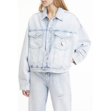 Jacheta crop din denim