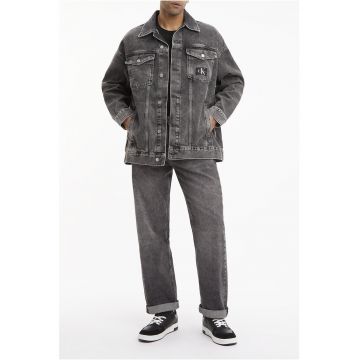 Jacheta din denim cu maneci cazute