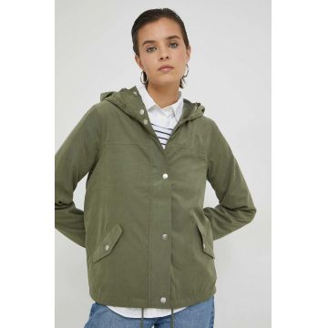 JDY geaca Newhazel femei, culoarea verde, de tranzitie