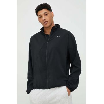Reebok windbreaker culoarea negru, de tranzitie, oversize