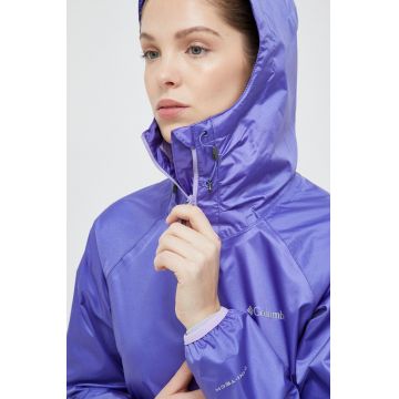 Columbia geaca de ploaie Ulica Jacket femei, culoarea violet, de tranzitie