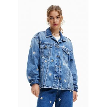 Desigual geaca de blugi din bumbac de tranzitie, oversize