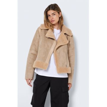 Jacheta aviator cu insertii de blana shearling sintetica