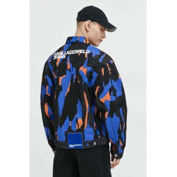 Karl Lagerfeld Jeans geaca jeans barbati, de tranzitie, oversize