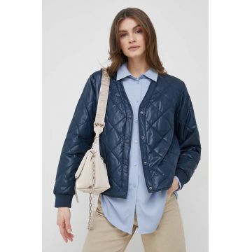 Pepe Jeans geaca femei, culoarea albastru marin, de tranzitie