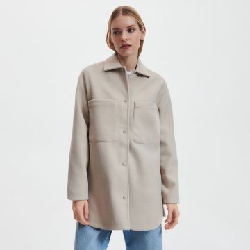 Reserved - Jachetă shacket oversized - Ivory