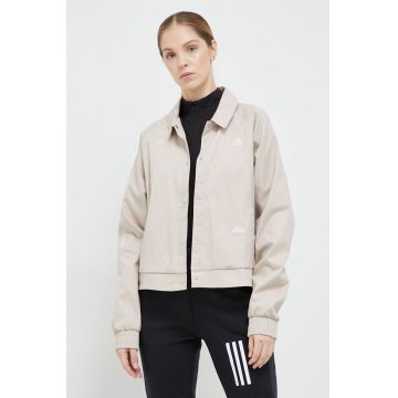 adidas geaca femei, culoarea roz, de tranzitie