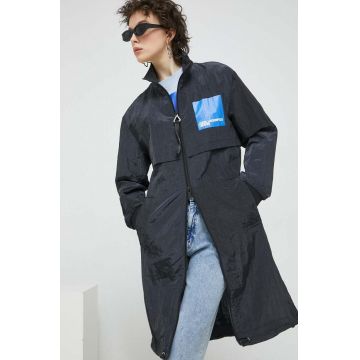 Karl Lagerfeld Jeans windbreaker culoarea negru, de tranzitie, oversize