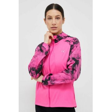 Puma windbreaker Favourite culoarea roz, de tranzitie