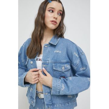 Tommy Jeans geaca jeans femei, de tranzitie, oversize