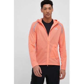 adidas Performance jachetă de alergare Marathon culoarea portocaliu, de tranzitie