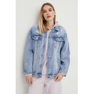 Answear Lab geaca jeans femei, de tranzitie, oversize