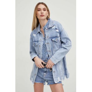 Answear Lab geaca jeans femei, de tranzitie, oversize