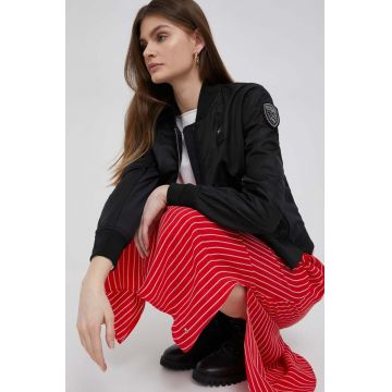 Blauer geaca bomber femei, culoarea negru, de tranzitie