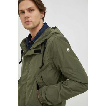 G-Star Raw geaca barbati, culoarea verde, de tranzitie