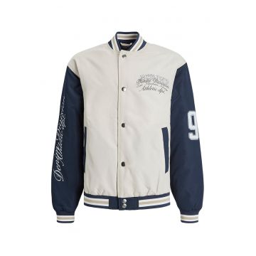 Jack & Jones - Jacheta bomber cu terminatii cu model in dungi