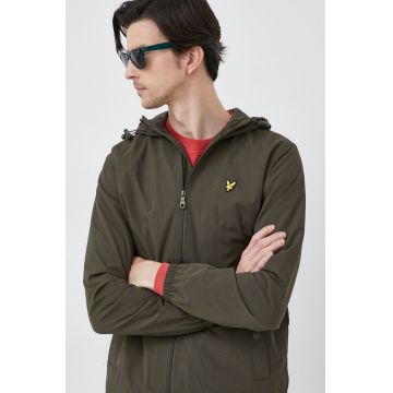 Lyle & Scott geaca barbati, culoarea verde, de tranzitie