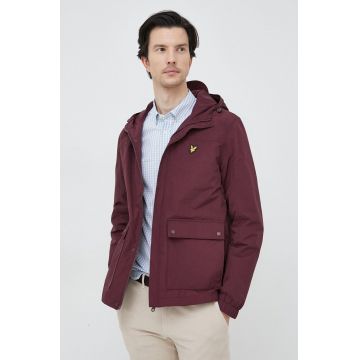 Lyle & Scott geaca barbati, culoarea violet, de tranzitie