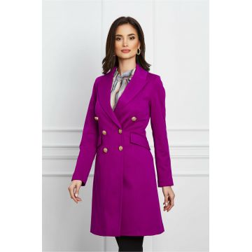 Pardesiu Leonard Collection magenta cu buzunare