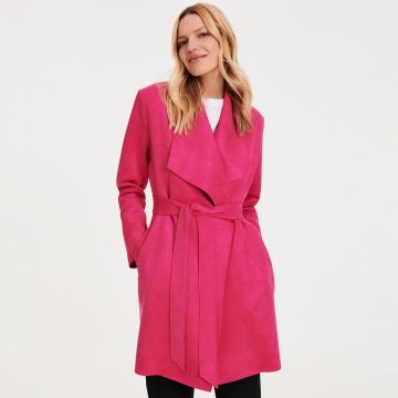 Reserved - Jachetă cu cordon în talie - Roz