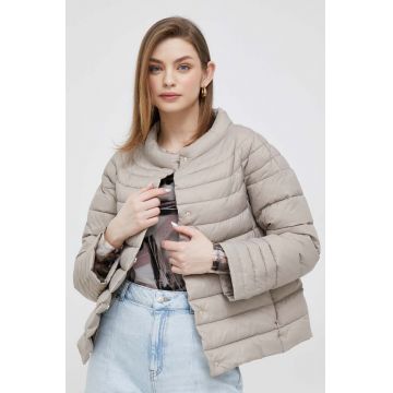 Sisley geaca femei, culoarea bej, de tranzitie