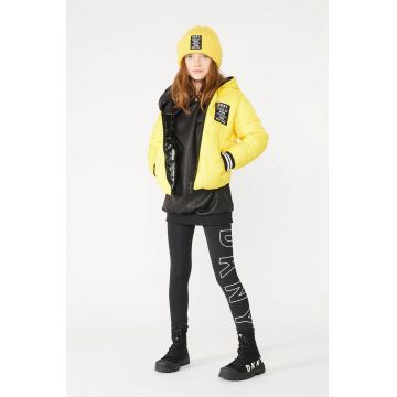 Dkny Geacă reversibila pentru copii culoarea galben