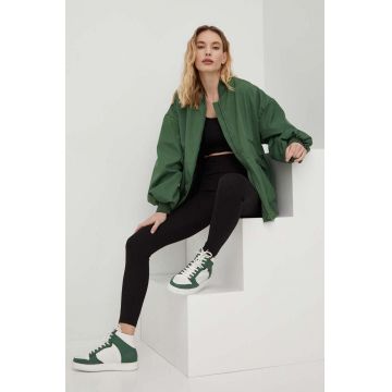 Answear Lab geaca bomber femei, culoarea verde, de tranzitie